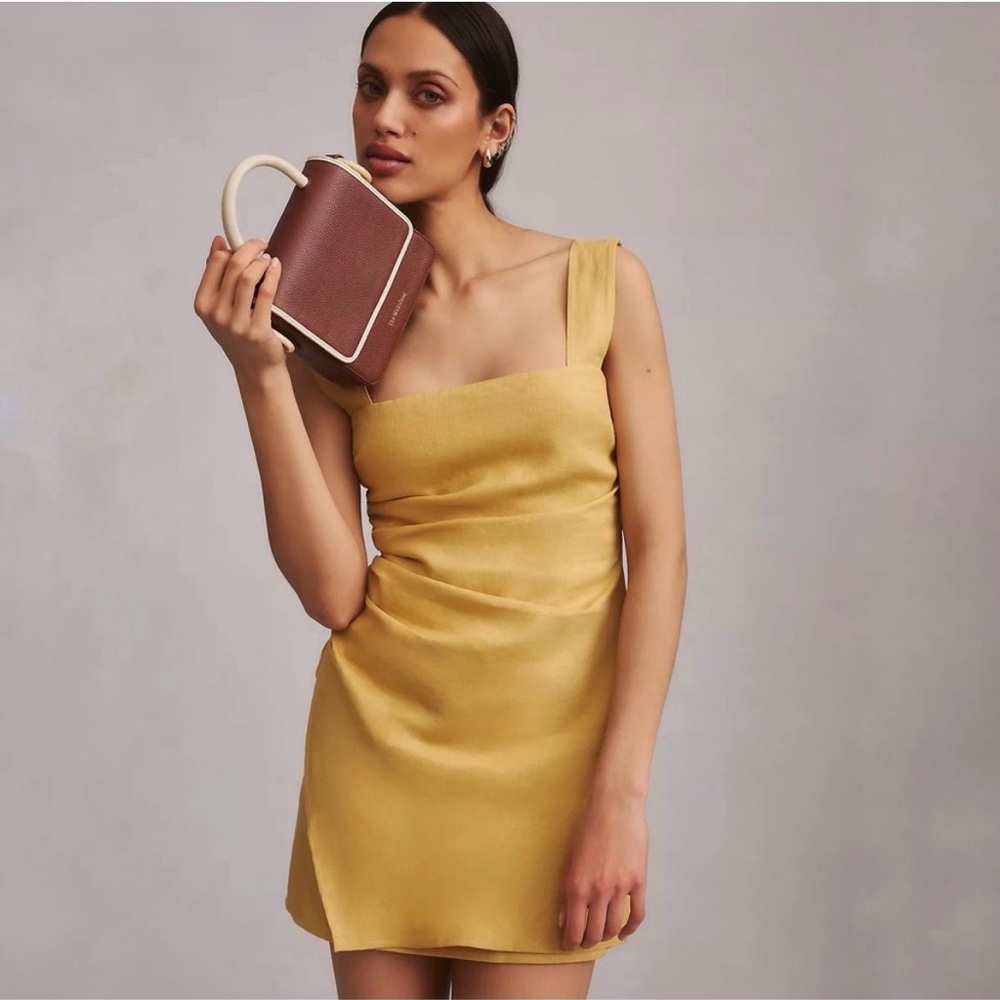 Reformation Kerrington Linen dress in yellow NWOT